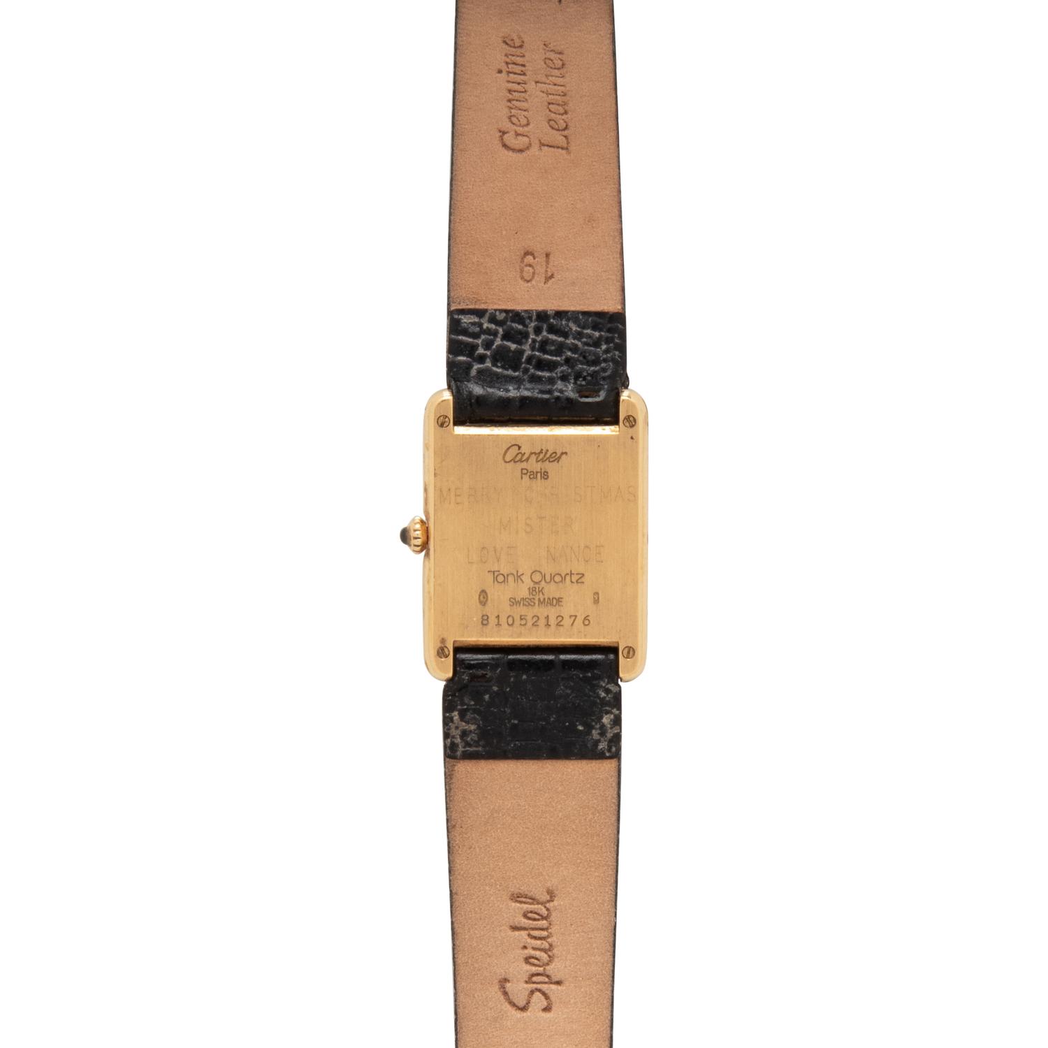 CARTIER, 18K YELLOW GOLD 'TANK' WATCH