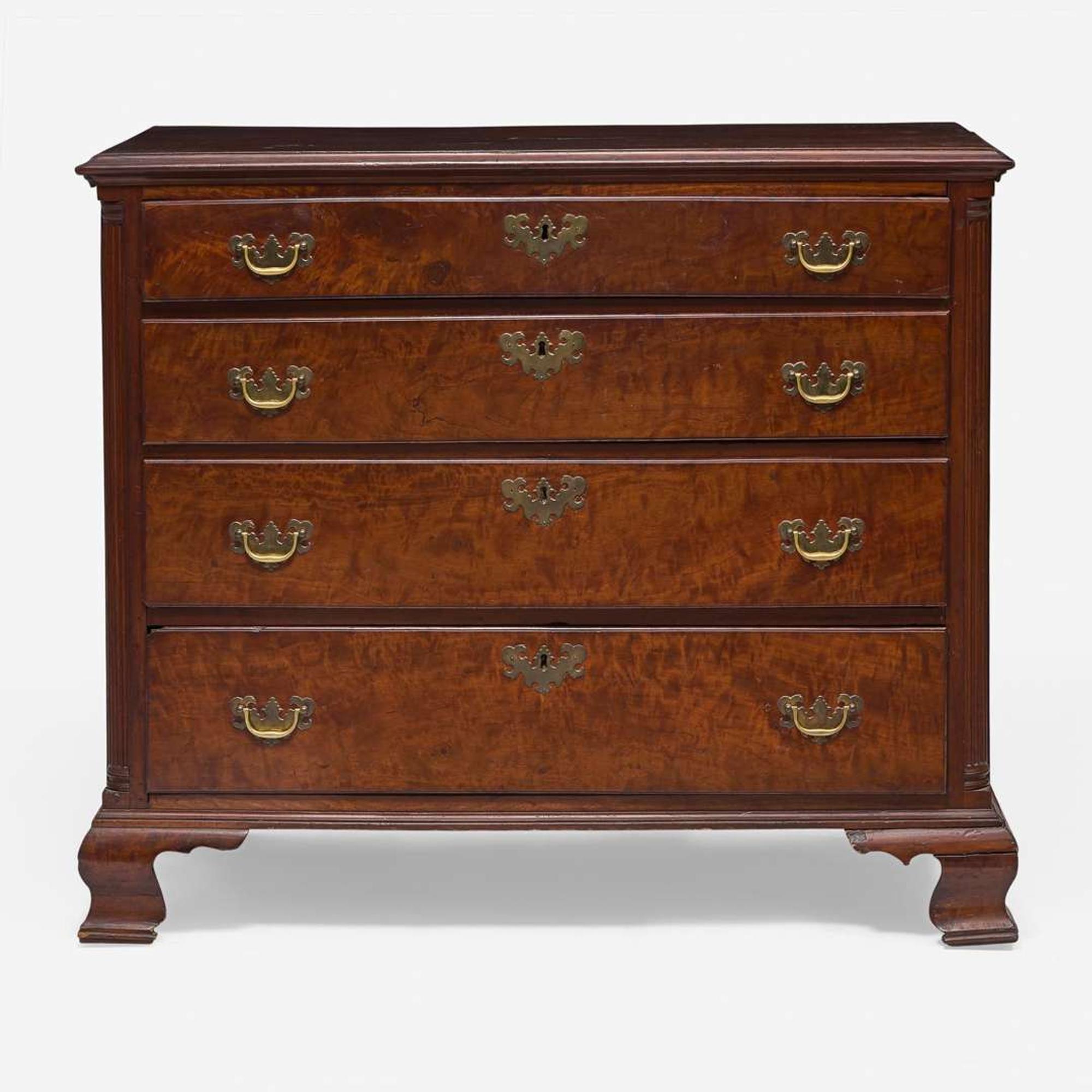 A Chippendale carved mahogany chest of drawers Philadelphia, PA, circa 1780
