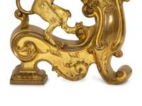 A Pair of English Bronze Andirons Converted to Table Lamps