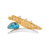 DRUZY QUARTZ, CULTURED BAROQUE PEARL AND DIAMOND BROOCH