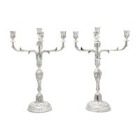 A Pair of Danish Silver Four -Light Candelabra