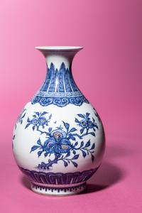 An Iron-Red and Underglaze Blue Porcelain Vase, Yuhuchunping