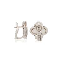 VAN CLEEF & ARPELS, MOTHER-OF-PEARL AND WHITE GOLD 'ALHAMBRA' EARRINGS
