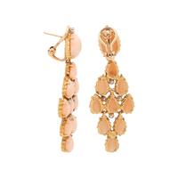 ANGEL SKIN CORAL AND DIAMOND EARCLIPS