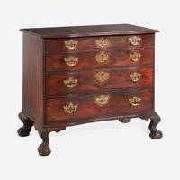A Chippendale carved mahogany oxbow chest of drawers New England, probably Boston, MA, circa 1770