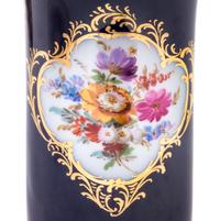Six German Painted and Parcel Gilt Porcelain Articles