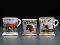 Three Livestock Related Porcelain Occupational Shaving Mugs