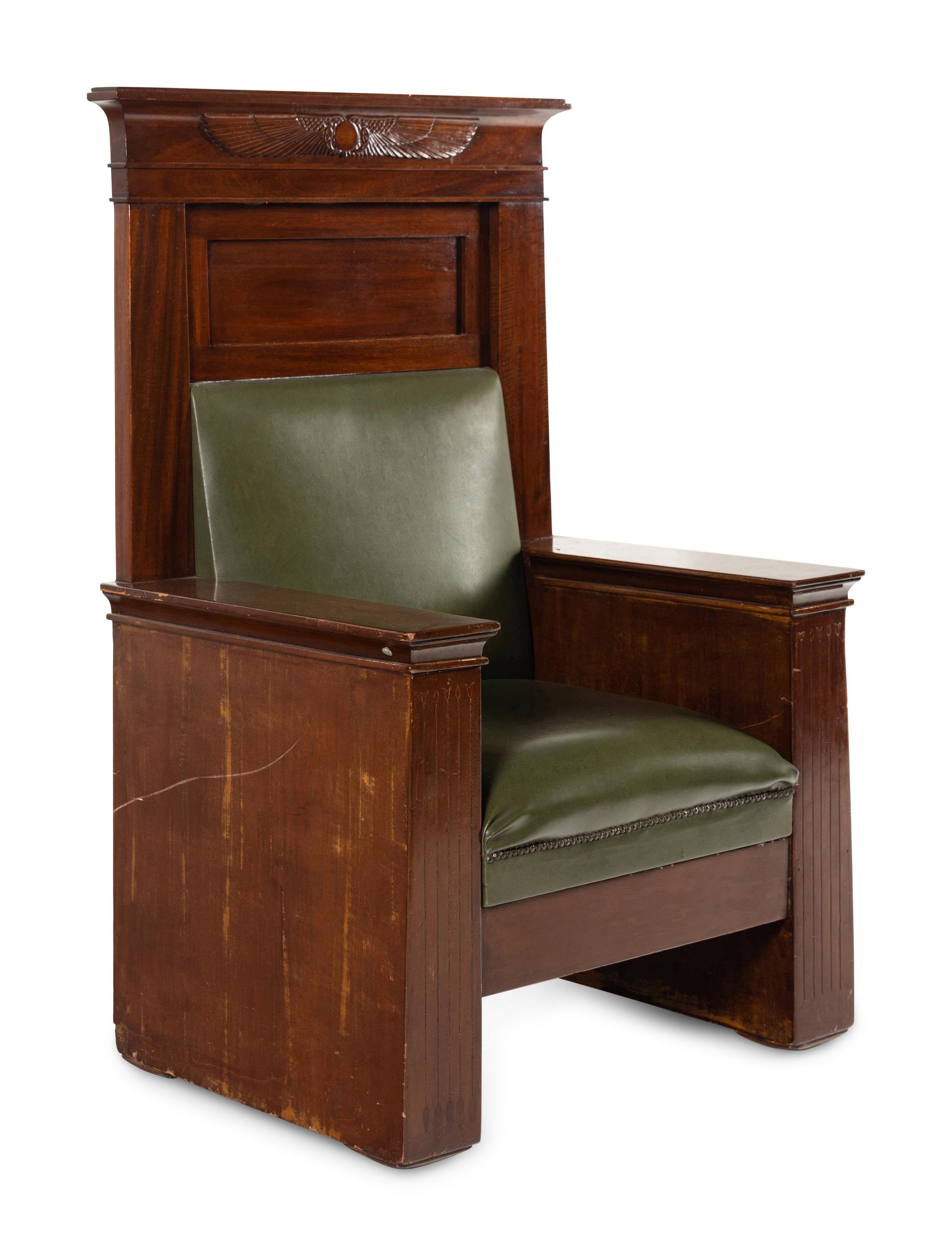 An Egyptian Revival Throne Chair
