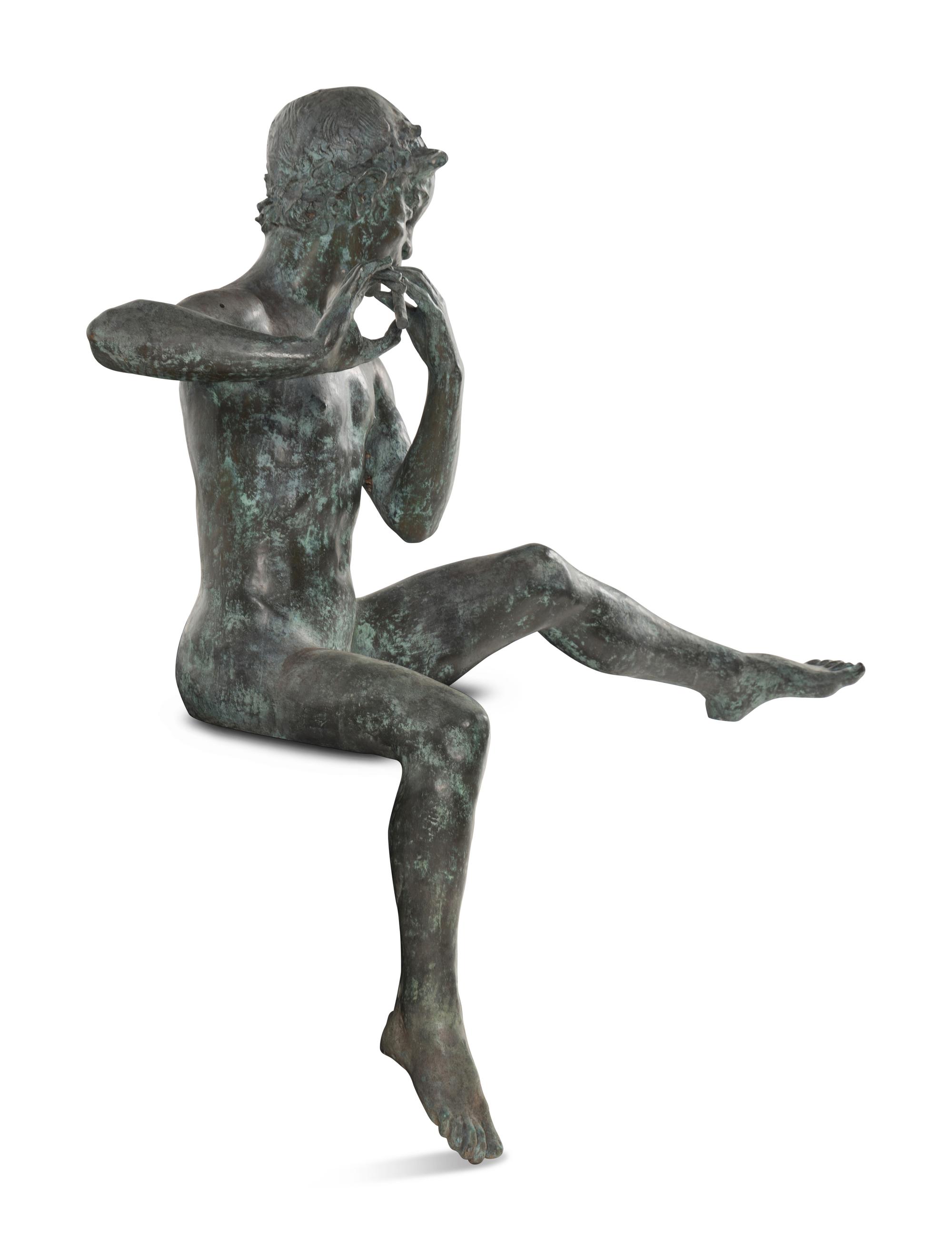 A Patinated Bronze Figure of Pan