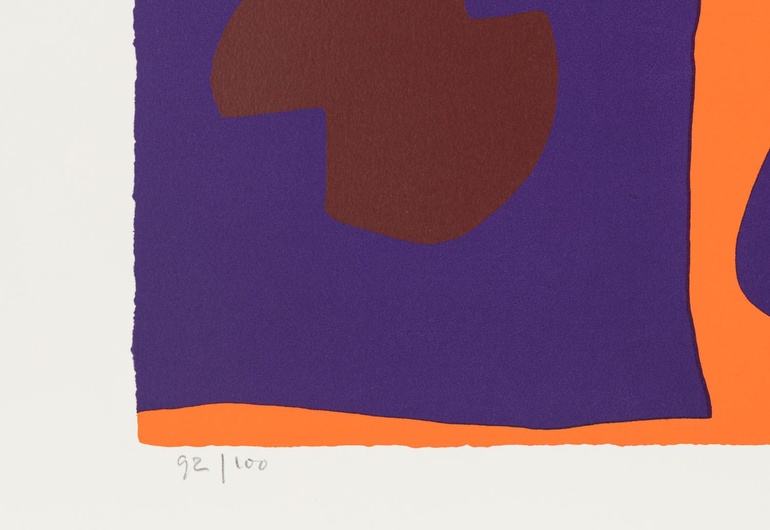 Blue and Deep Violet with Orange, Brown, Green , 1970