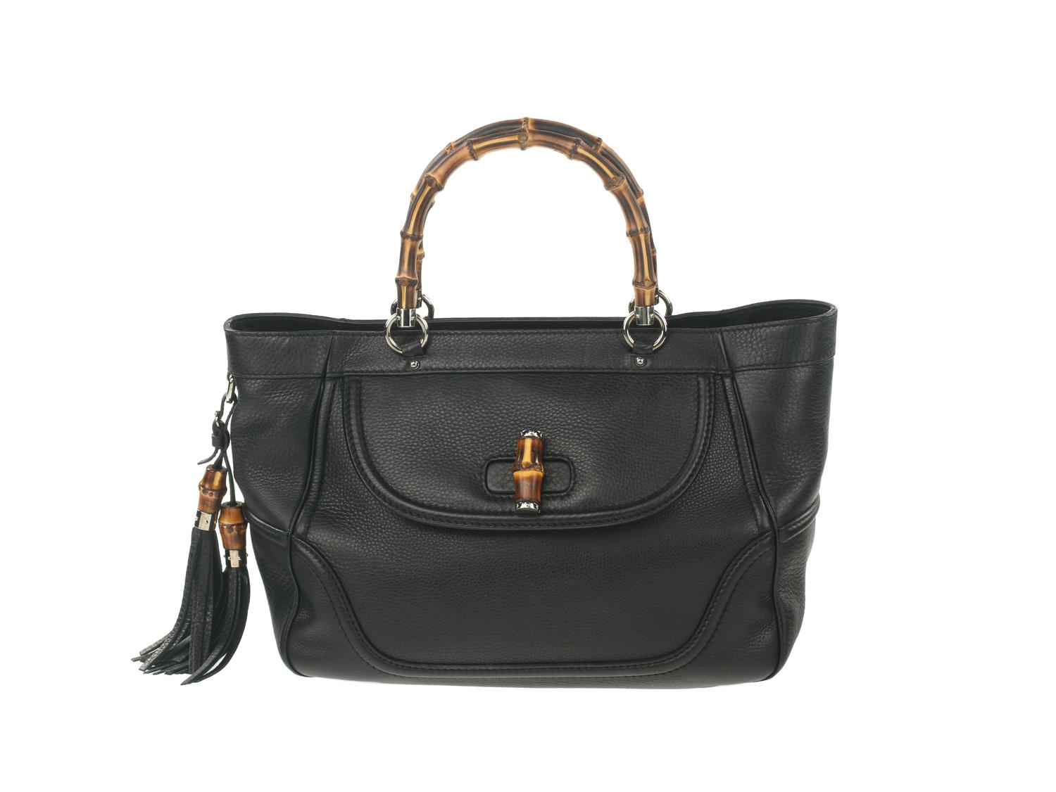 Gucci Black Tote with Bamboo Handle