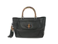 Gucci Black Tote with Bamboo Handle