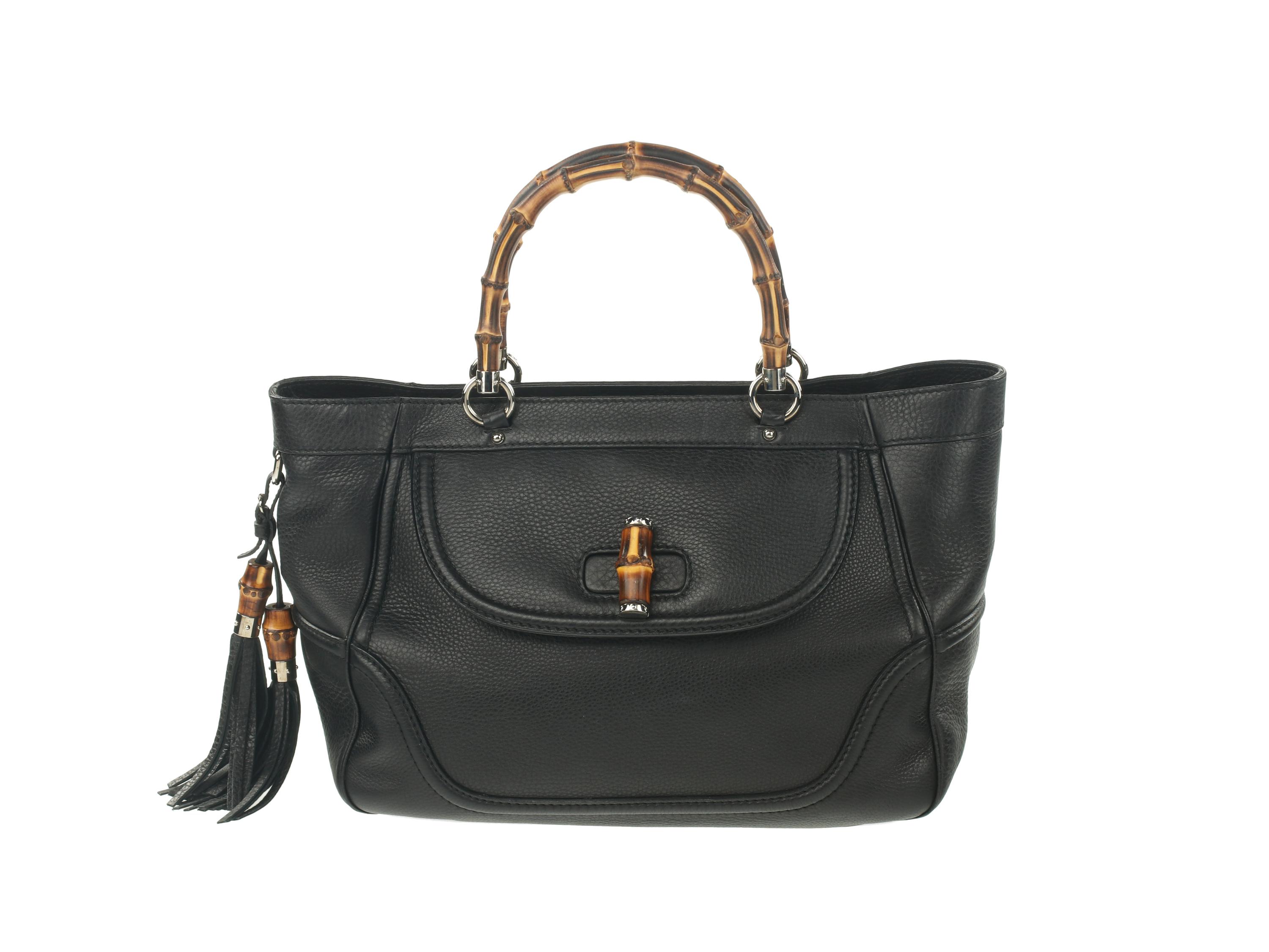 Gucci Black Tote with Bamboo Handle