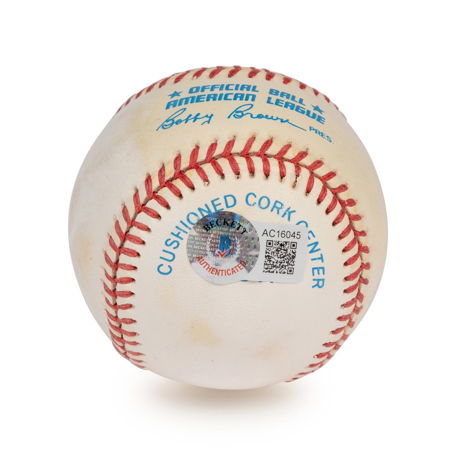 A Joe DiMaggio Single Signed Autograph Baseball (Beckett Authentication Services Letter),