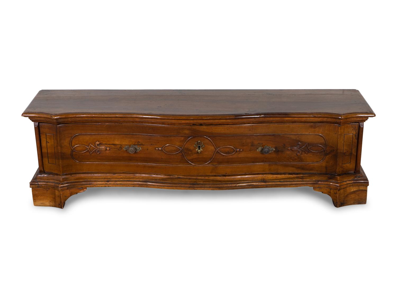 A French Provincial Style Walnut Low Chest — INCORPORATING 18TH CENTURY ELEMENTS