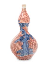 A Japanese Arita Porcelain Gourd-Form Vase