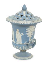 A Large Wedgwood Jasperware Bough Vase and a Wine Cooler