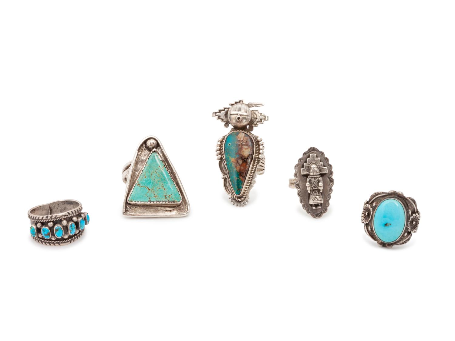 Silver and Turquoise Figural Ring, PLUS