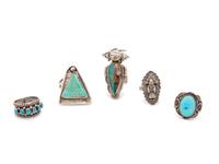 Silver and Turquoise Figural Ring, PLUS