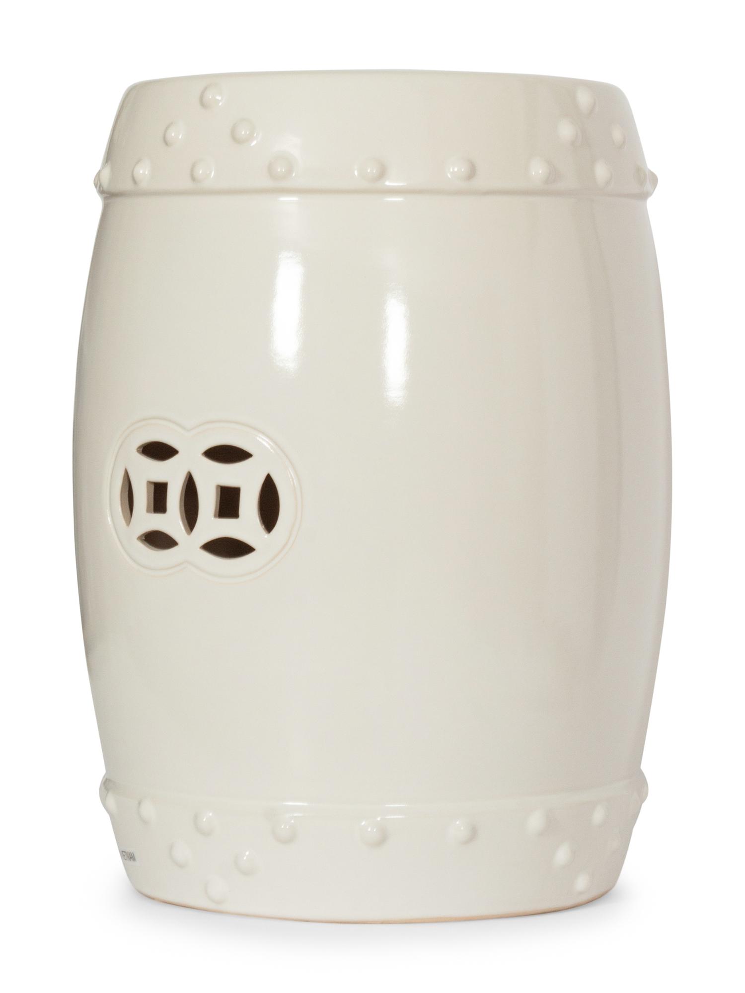 A White-Glazed Earthenware Garden Seat