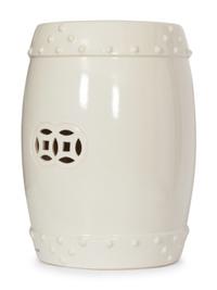 A White-Glazed Earthenware Garden Seat