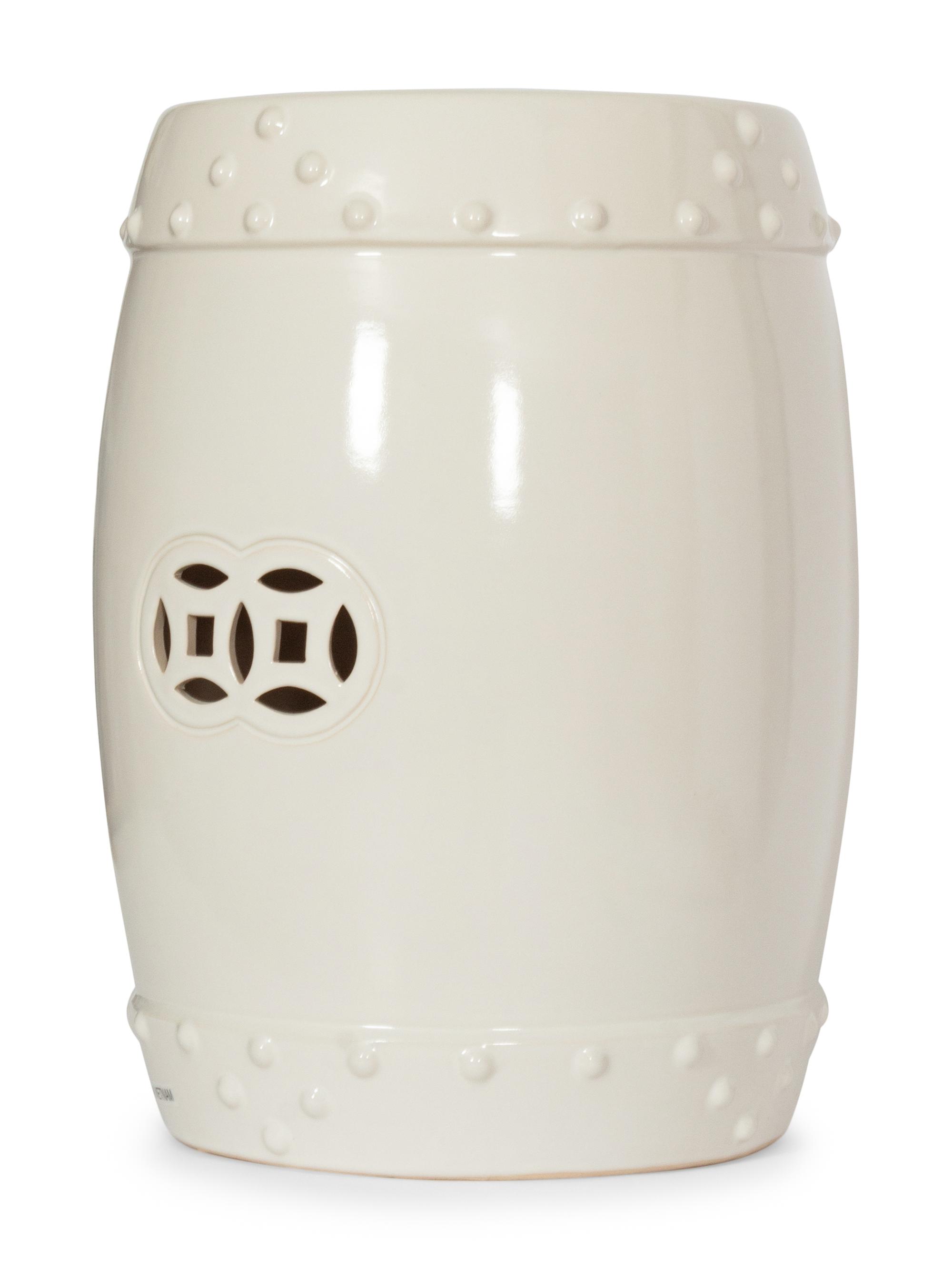A White-Glazed Earthenware Garden Seat