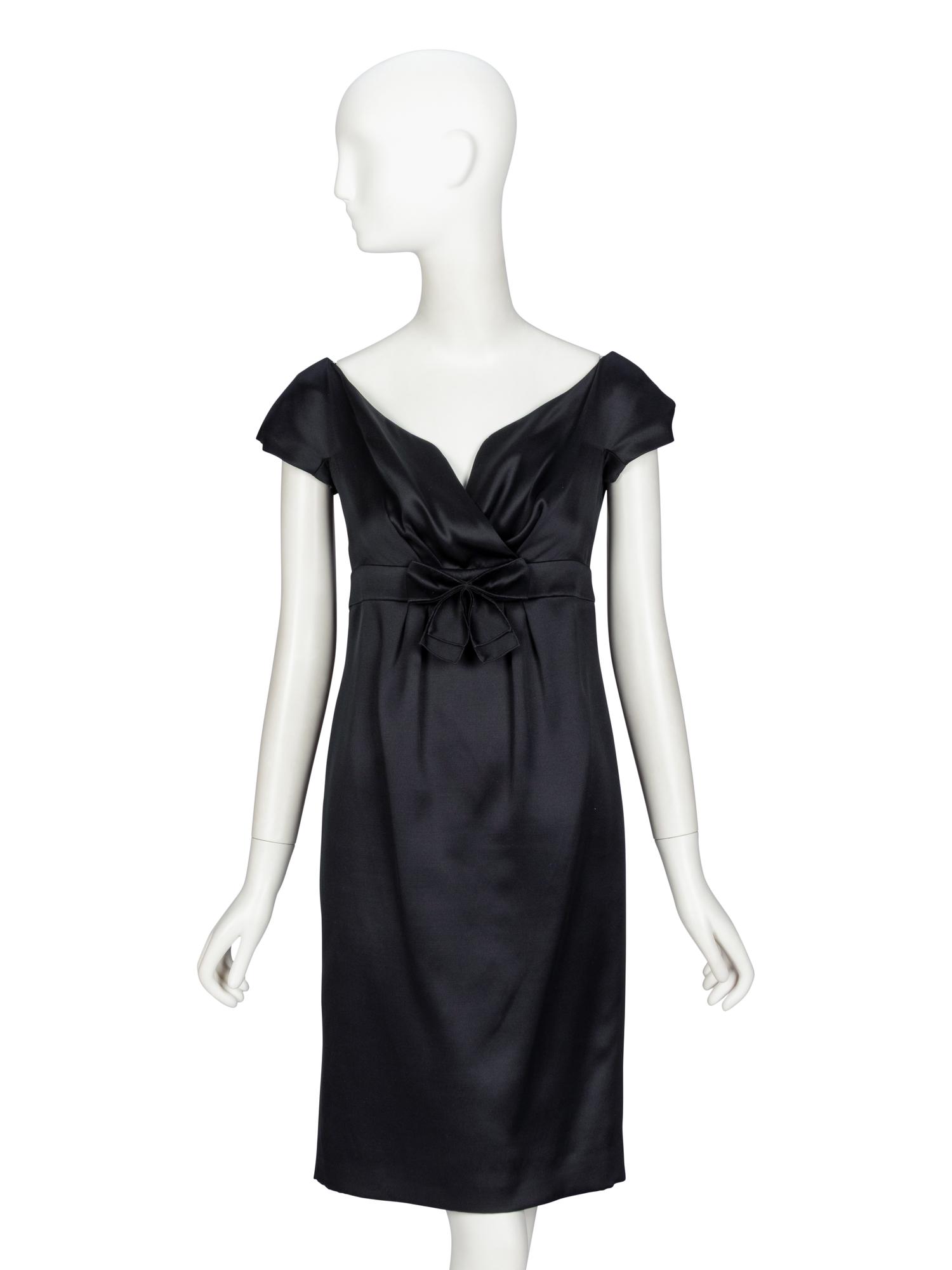 Christian Dior by John Galliano , Black Satin Cocktail Dress