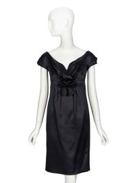 Christian Dior by John Galliano , Black Satin Cocktail Dress