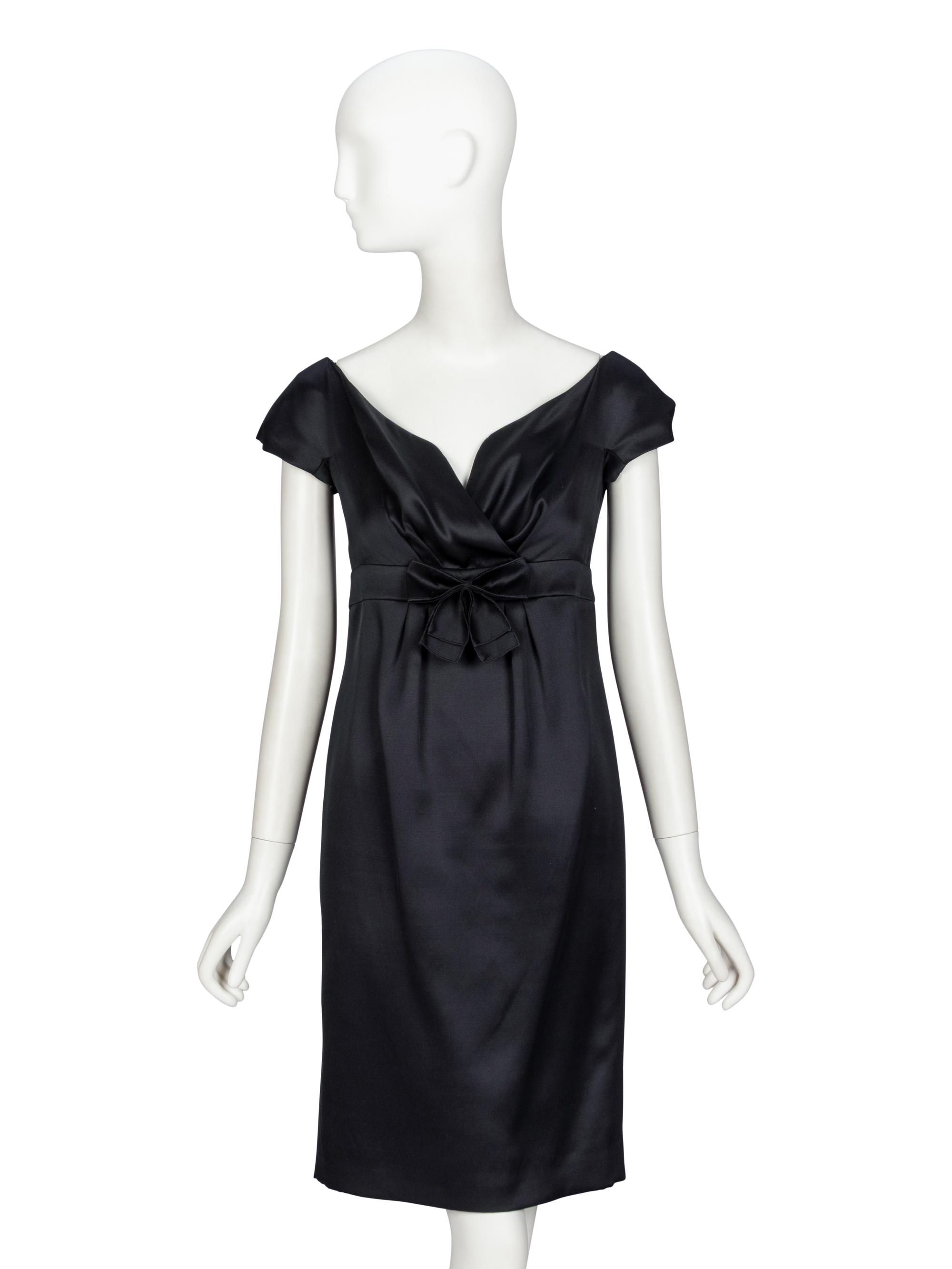 Christian Dior by John Galliano , Black Satin Cocktail Dress