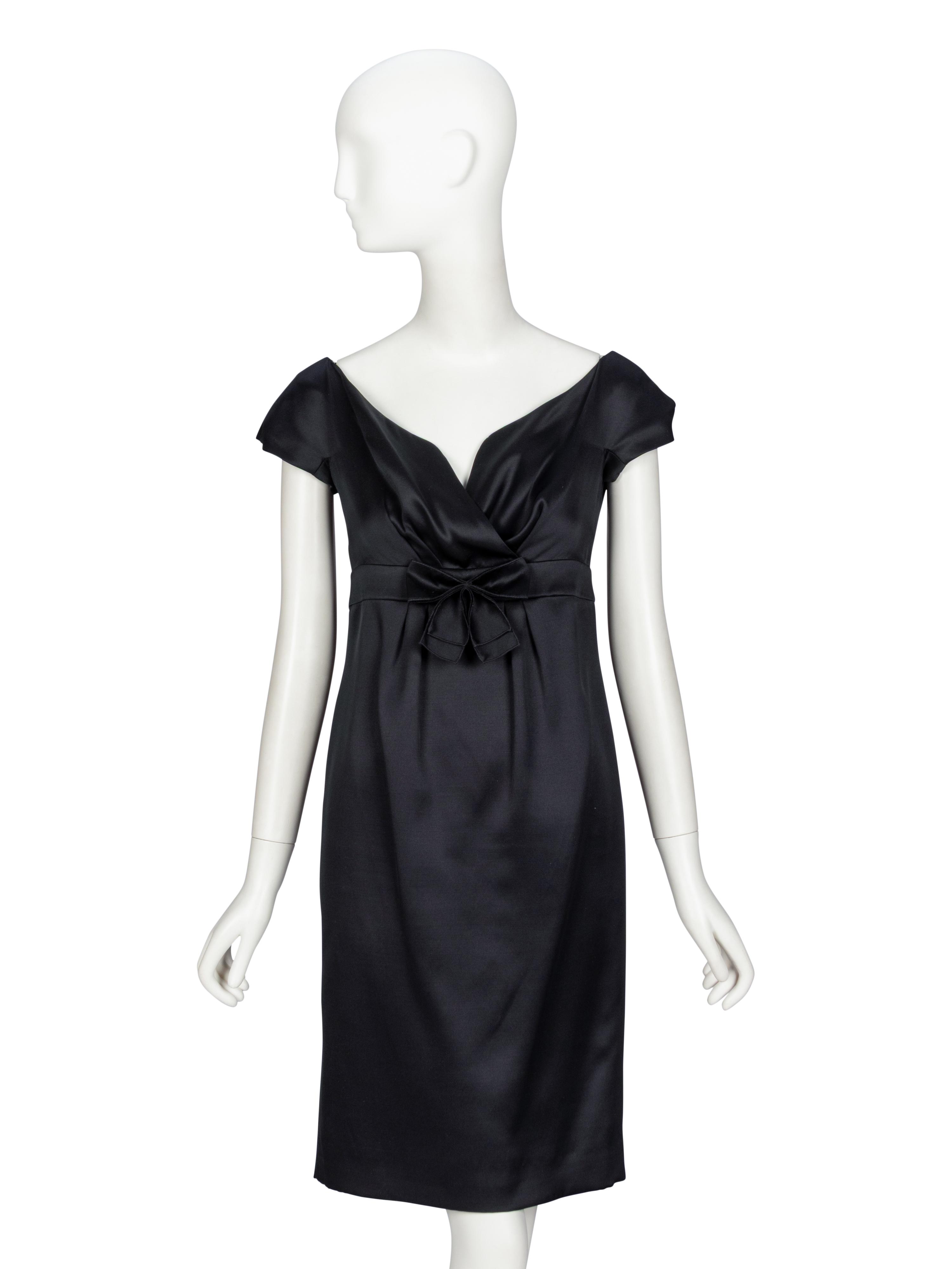 Christian Dior by John Galliano , Black Satin Cocktail Dress