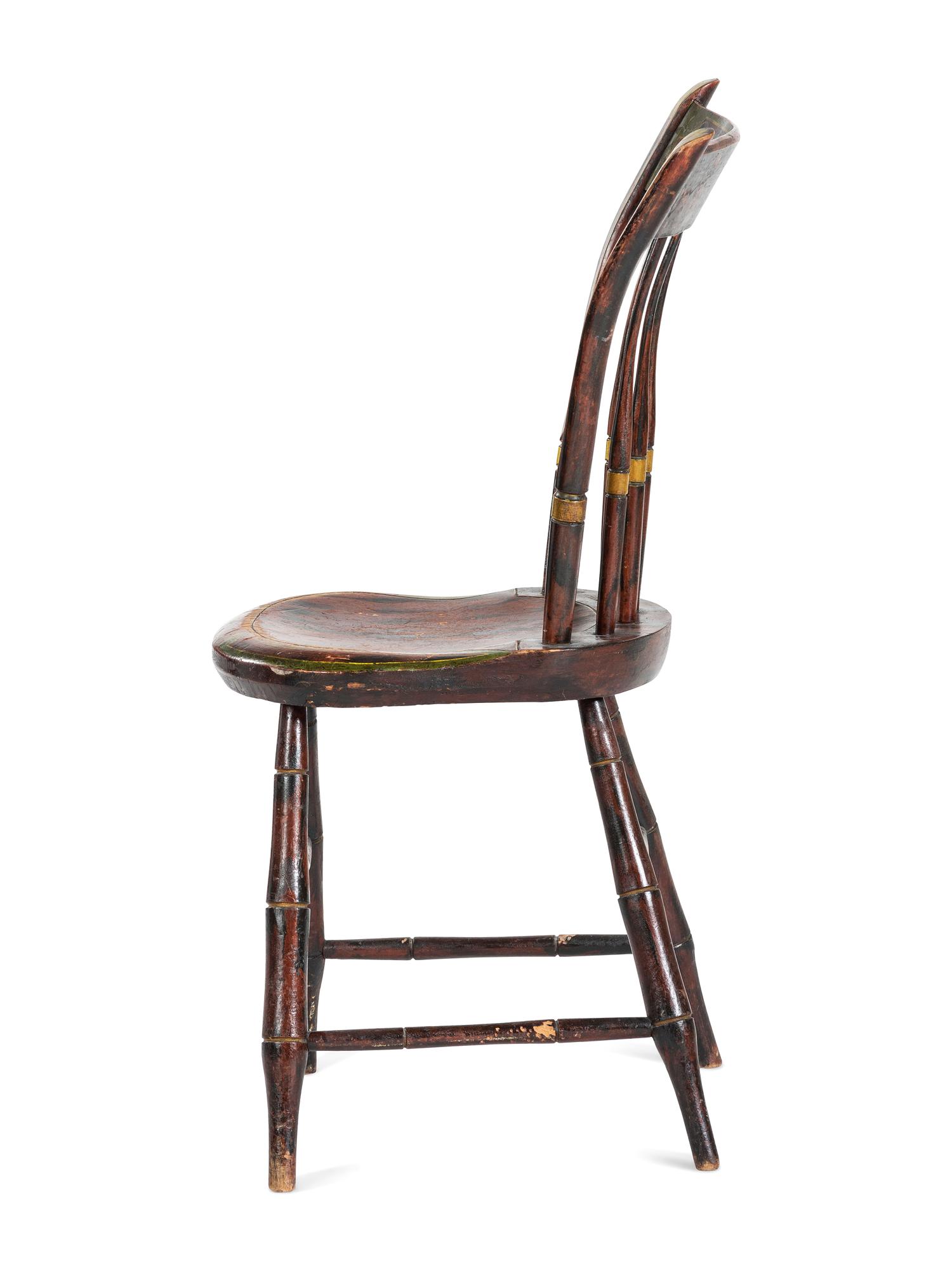 A Classical Stencil and Grain-Paint Decorated Hitchcock Side Chair