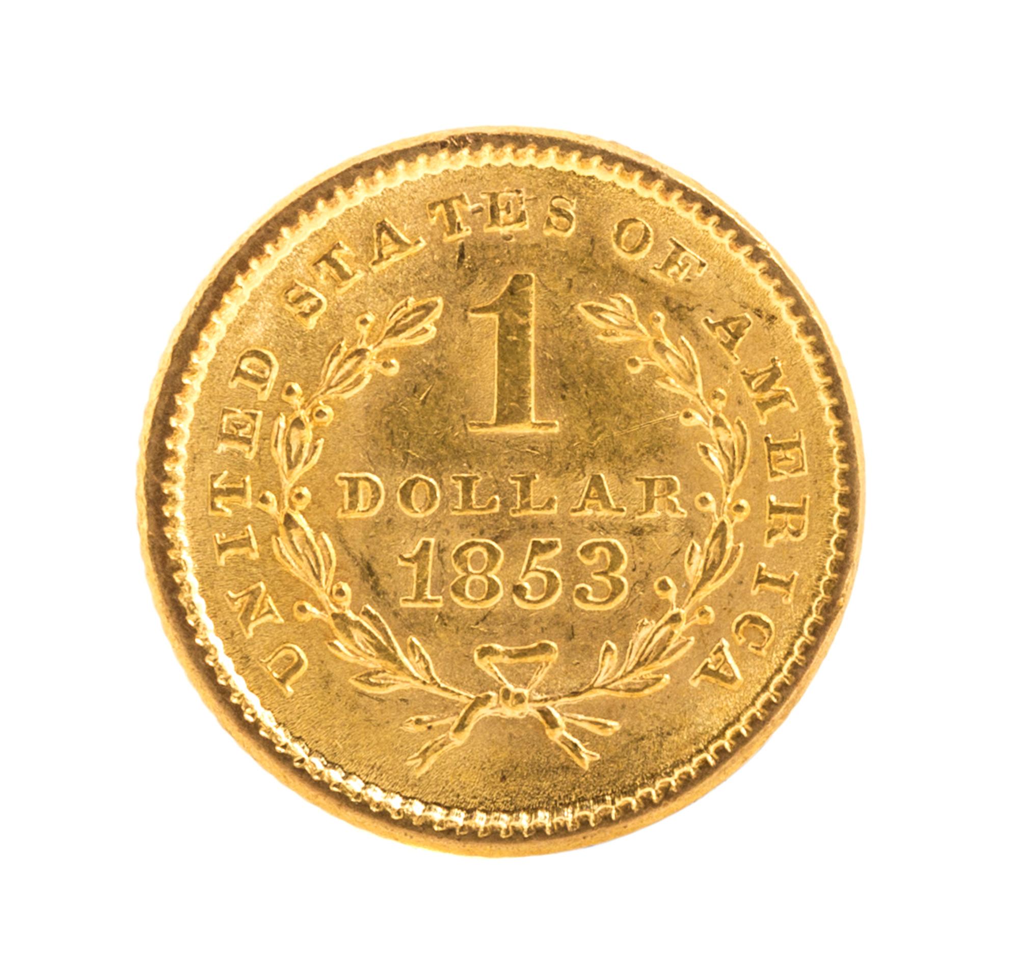 United States of America (1853), $1 Gold Liberty Head — $1 Gold Coin