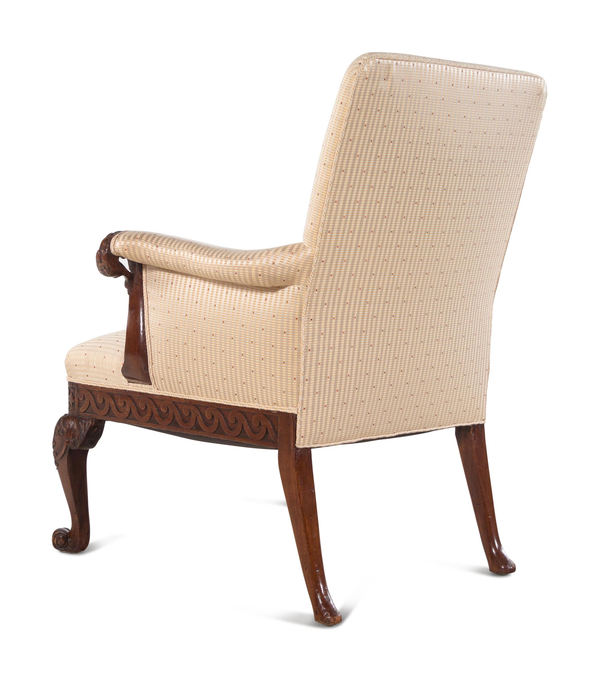 A George III Carved Mahogany Armchair