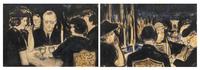 Richard Hayley Lever, (American, 1876 - 1958), The Dinner Conversation and Conversation (a pair of works)