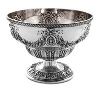 An Edwardian Silver Bowl, Maker's Mark C&S Co. Ltd, London, 1905, the bowl having a gadrooned rim surmounting a ribbon and floral swag