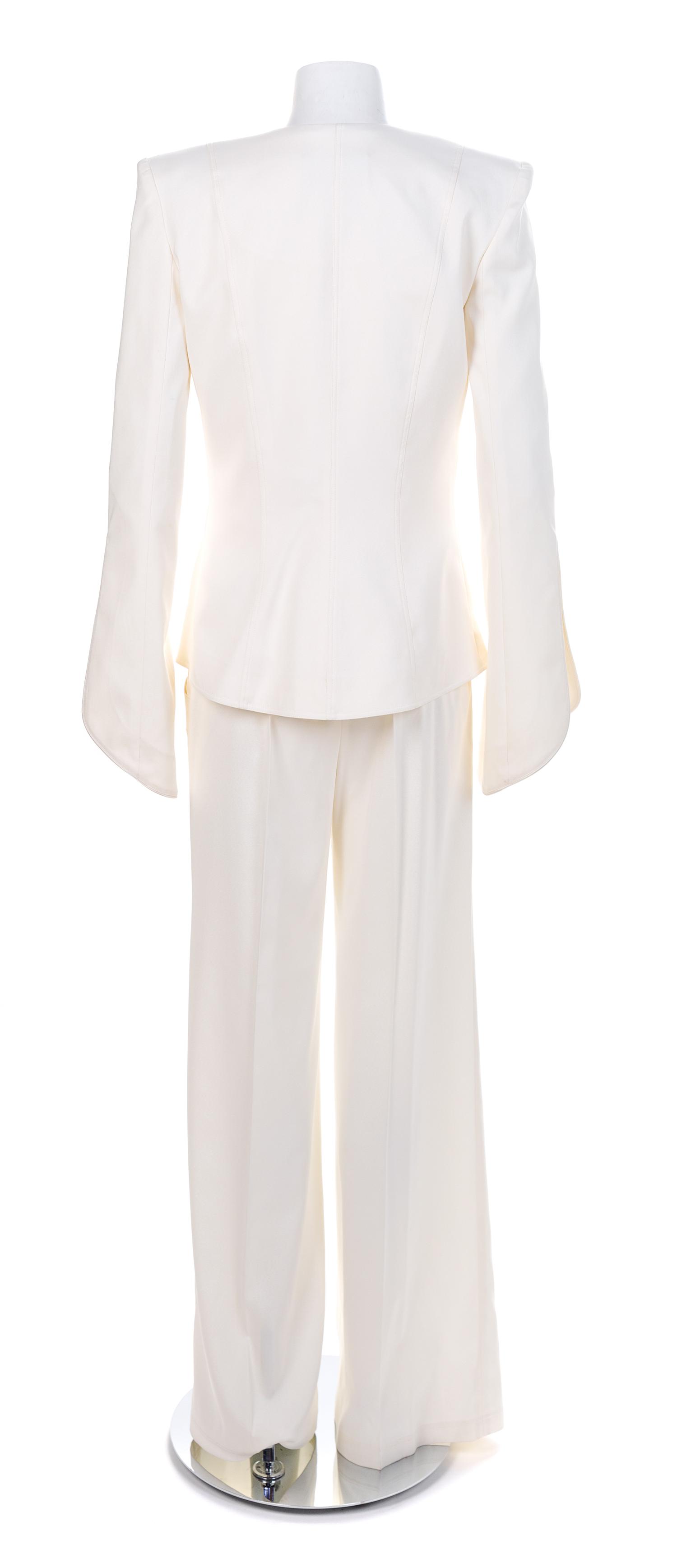 Louis Verdad Three-Piece Cream Pant Suit, 1980-90s No size label