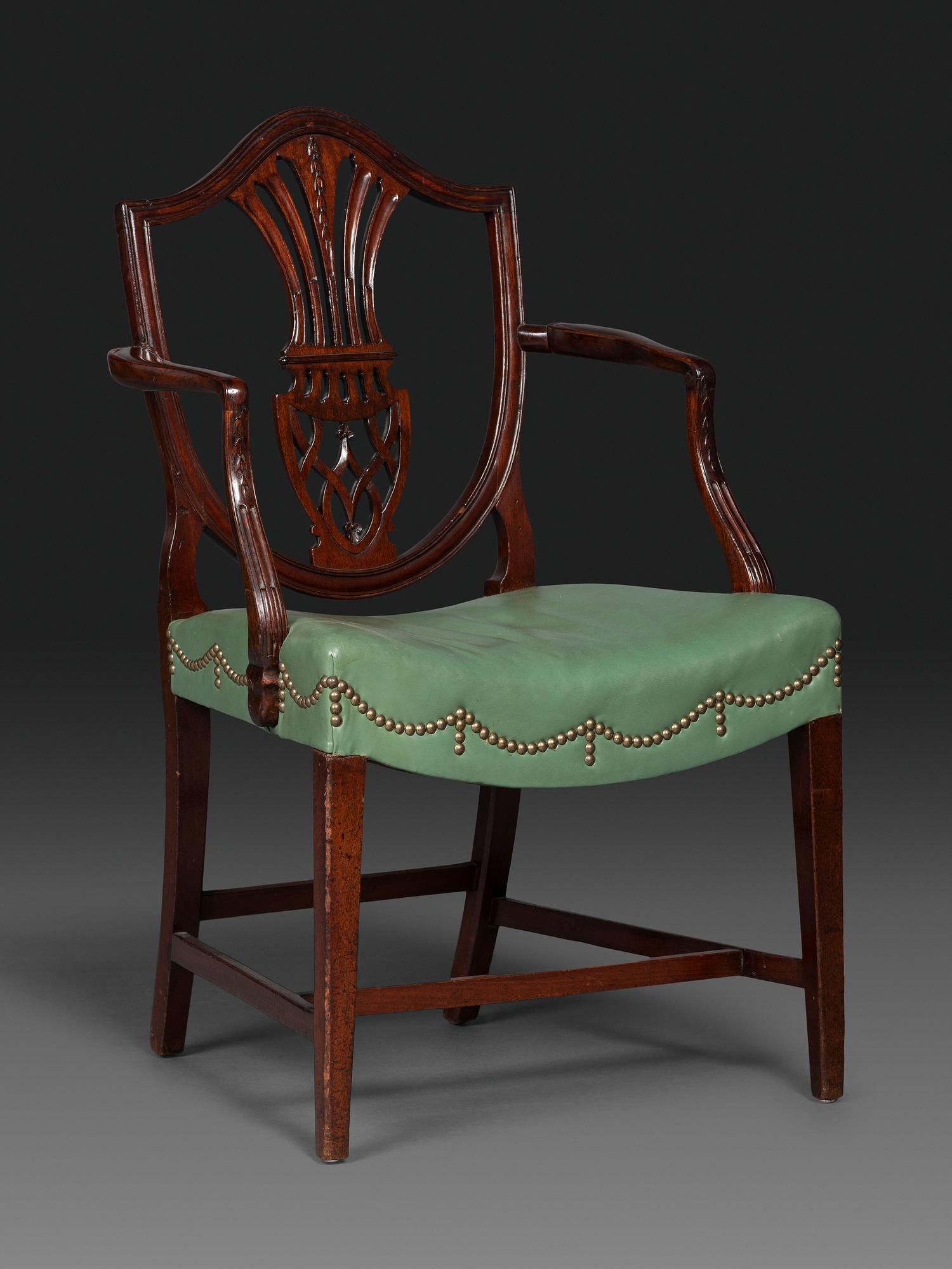 A Federal Carved Mahogany Armchair