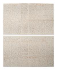 [CIVIL WAR]. A group of 4 letters written by Lieutenant Malcom Ammidon, Companies H & C, 34th Massachusetts, with Lincoln and slavery content.