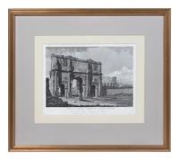 A Collection of Three Architectural Engravings and a Relief Print