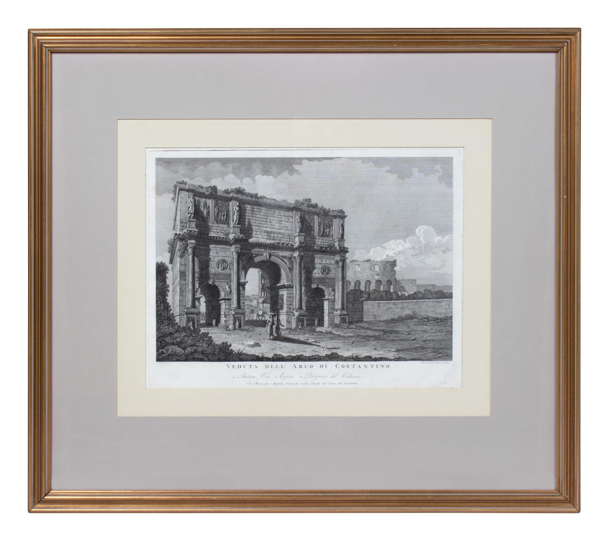 A Collection of Three Architectural Engravings and a Relief Print