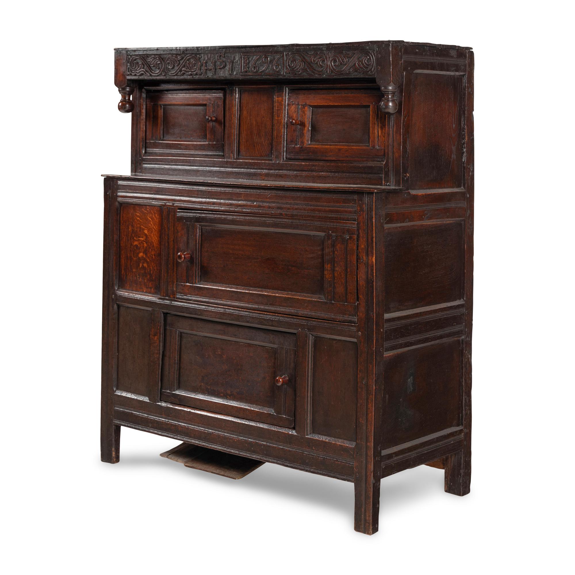 An English Oak Press Cupboard