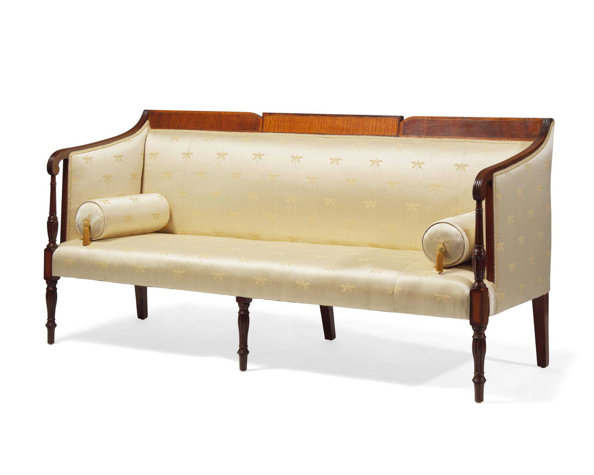 A Federal Carved And Inlaid Mahogany Sofa