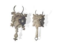 Two Small Wrought Iron Taper Holders, French or German, 17th Century
