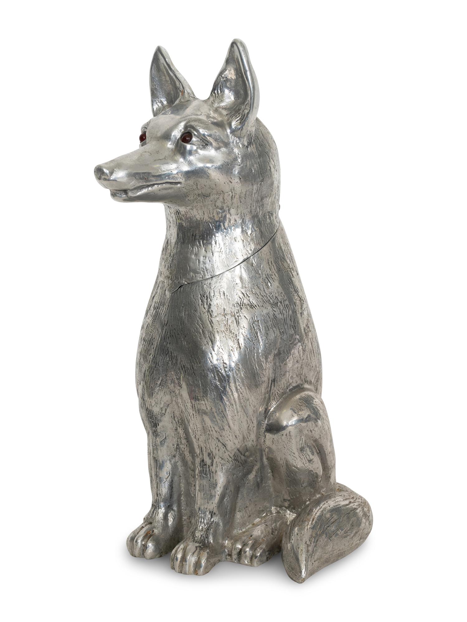 A Large Arthur Court Silvered Metal “Fox” Wine Cooler