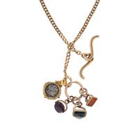 YELLOW GOLD POCKET WATCH CHAIN AND CHARMS