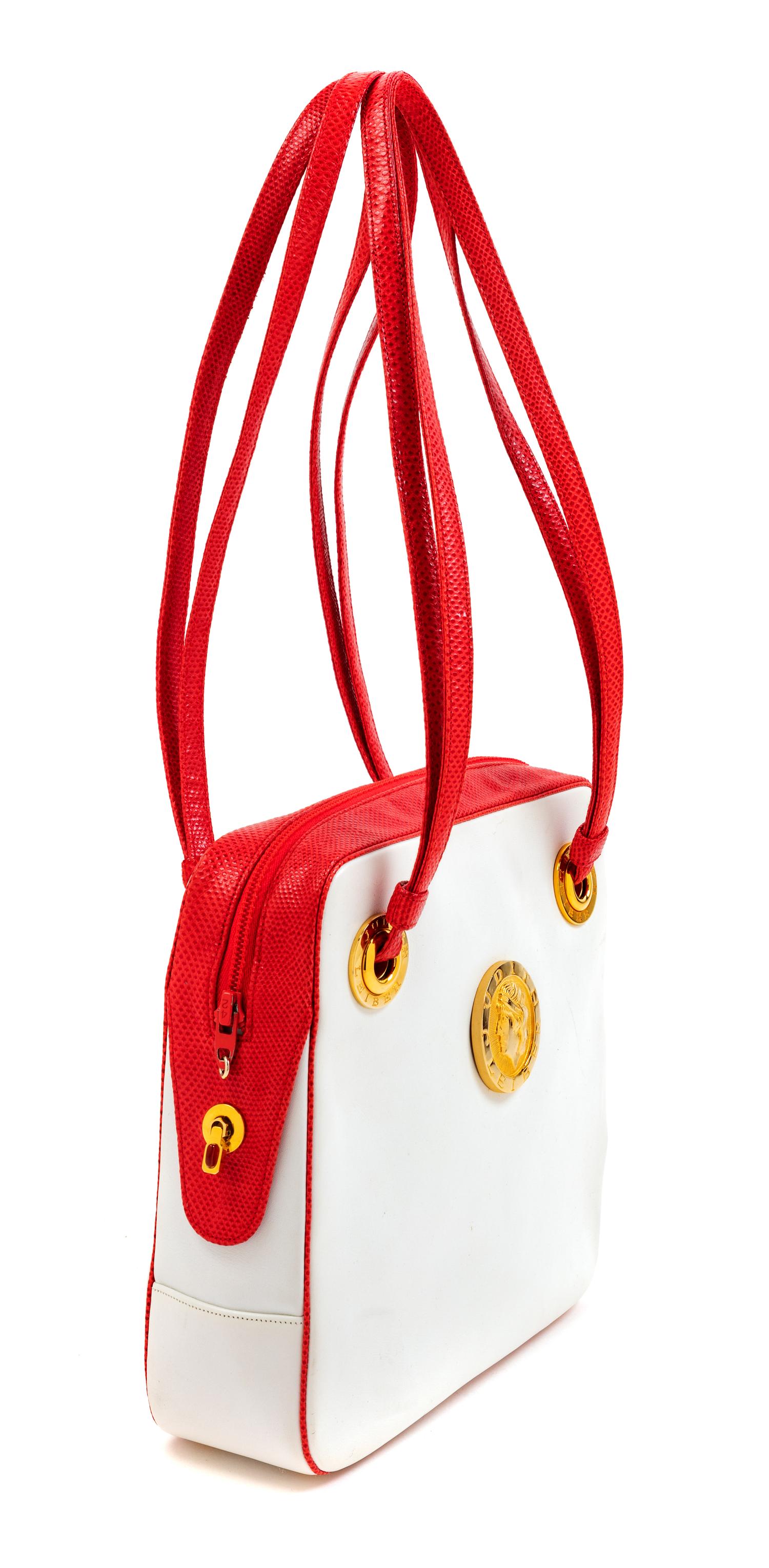 Judith Leiber Red and White Bag