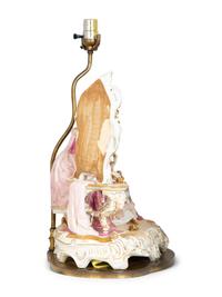 A Dresden Porcelain Figural Group Mounted as a Lamp — 19th/20th Century