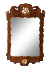 A George II Parcel-Gilt Mahogany Mirror