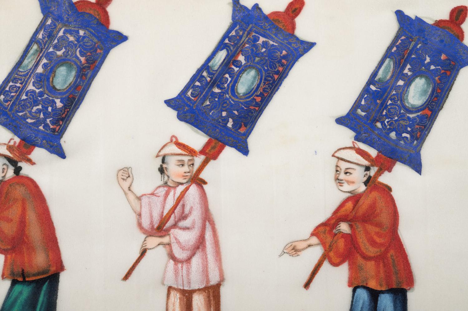Two Chinese Export Pith Paintings
