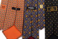 Three Men's Designer Ties: One Hermès, One Fendi, One Chanel